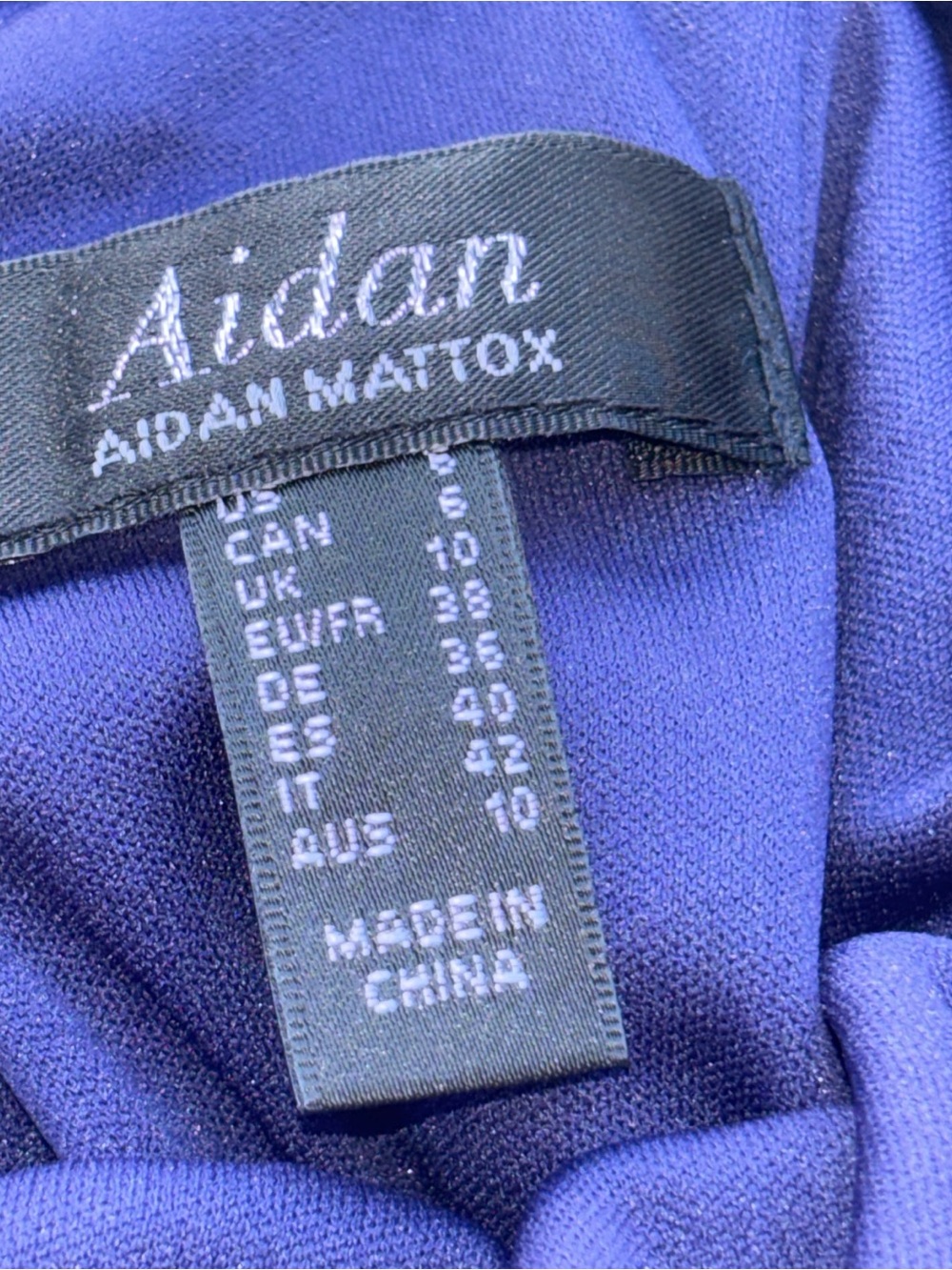 Aidan Mattox Royal Blue Velvet Plunging Maxi Gown - Picture 9 of 13